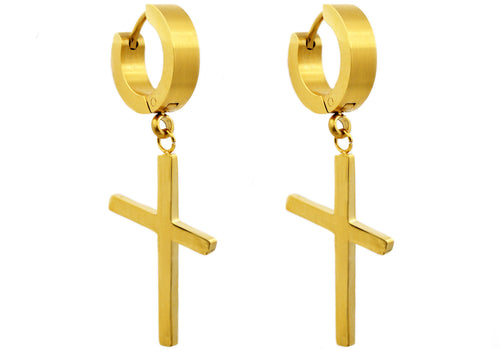 Real 10K Yellow Gold Cross Earring Single Dangle Cross Earring Mens Gold  Hoop - Jahda Jewelry Company Custom Gold Rings, Necklaces, Bracelets &  Earrings - Sacramento, California